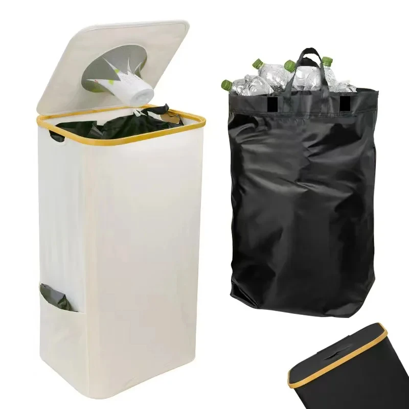 Returnable Bottle Bin with 2 Carry Bag for Collecting Empties and Glass Waste Storage for Deposit Bottles Bottle Bag Basket