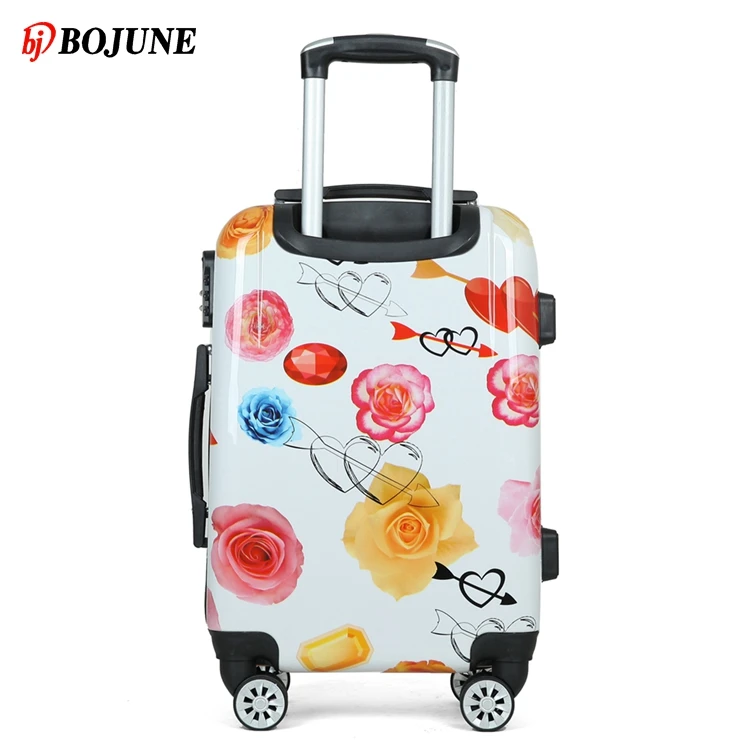 Wholesale flower print child suitcase sky travel luggage abs PC luggage bag set