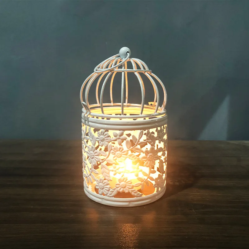 Morocco candle holder metal hollow Hanging Lantern Bird Cage pattern Tealight Candlestick party home Christmas Fairy Wedding