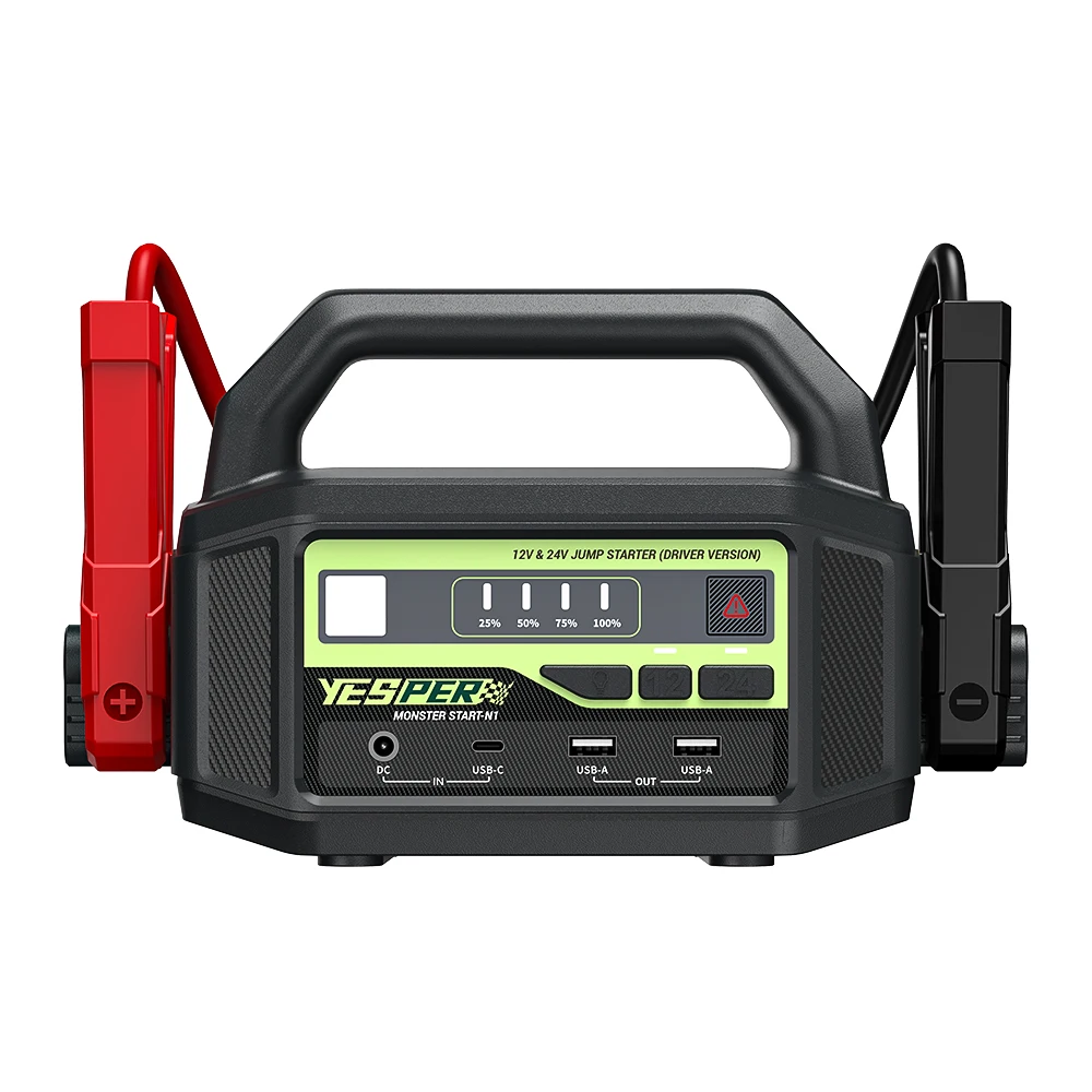 Стартер Yesper Monster N1 высокой мощности 36400 мАч lifepo4 аккумулятор быстрая зарядка 12 В и 24 со светодиодным фонариком для спасения автомобиля