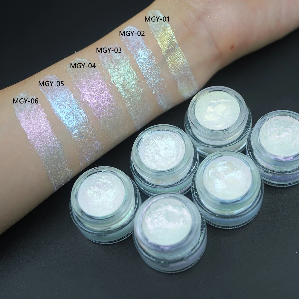 MLM Custom Makeup Matte Creamy Chromic Rainbow Jelly Eyeshadow Gel Cream Bright Highlighter Metallic Glitter Eyeshadow