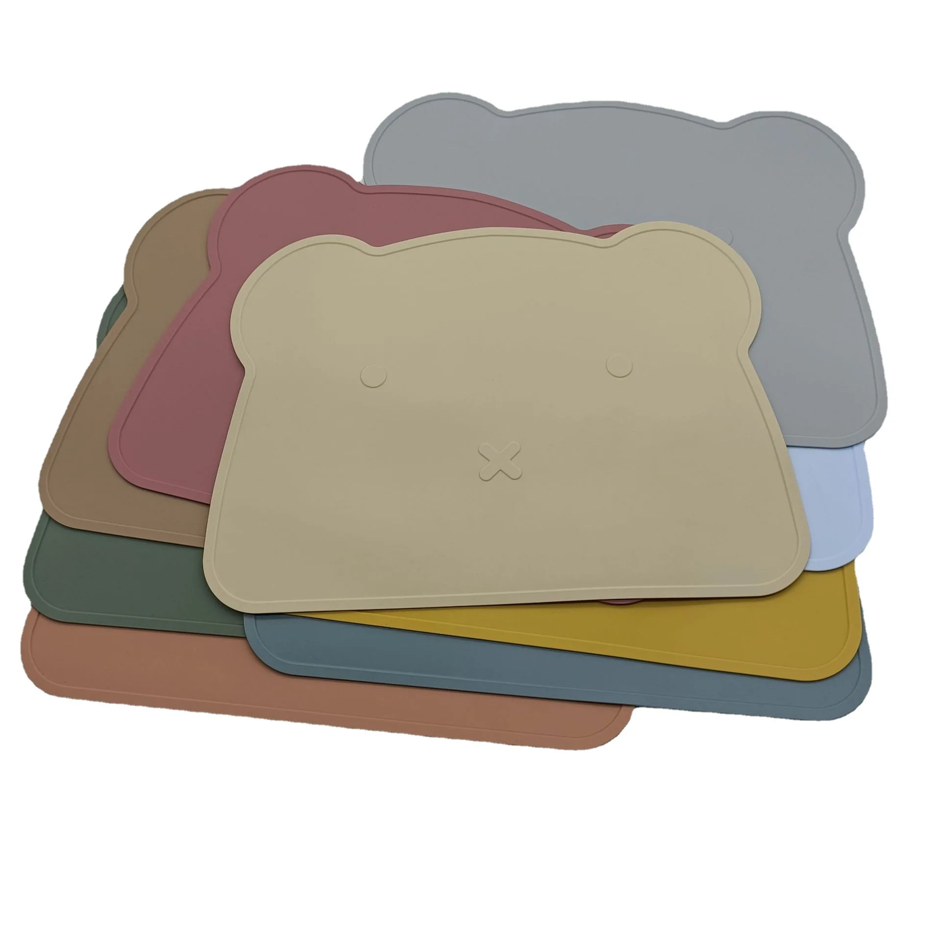 Silicone Cartoon Bear Placemat Kids Plate Mat Food Grade Silicone Table Pad Waterproof heat insulation Kitchen gadget Easy Clean
