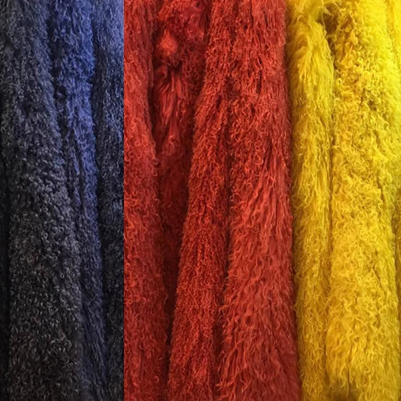 Top quality Factory direct sales 60CM x 120CM Tibetan Lamb Fur Blanket Mongolian Sheep Skin Prayer Rug Plate Fur