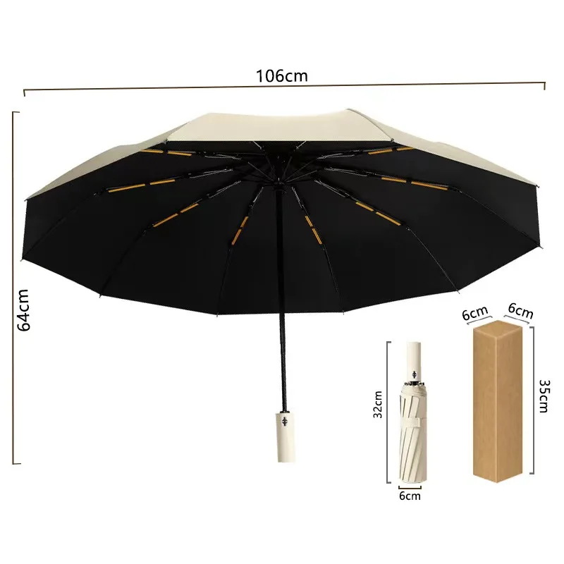 Automatic Folding Rain Sun Umbrella Protection Sun Automatic Open Close Umbrella Three Fold Uv Umbrella
