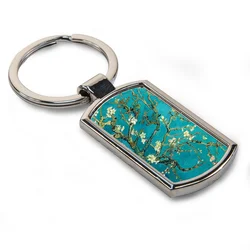 Custom Epoxy Printed Van Gogh Art Wholesale Souvenirs Metal Key Chains For Tourist Gift