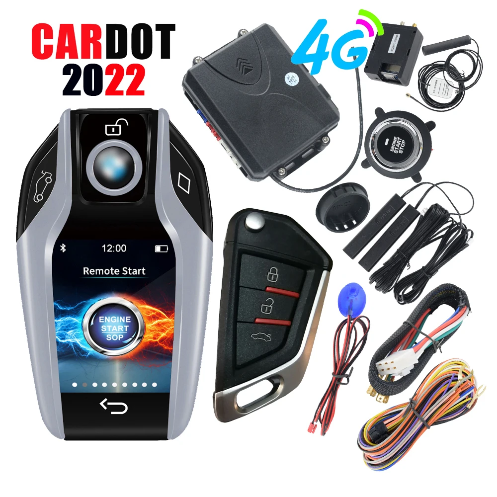 Drop Shipping KOL Cardot New 4g Gps Gsm App Remote Starter Smart Car Alarms Keyless Entry System