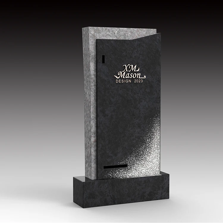 Indian Granite Bahama Blue Luxurious Tombstone Gravestone Angel Wings Monuments Signage