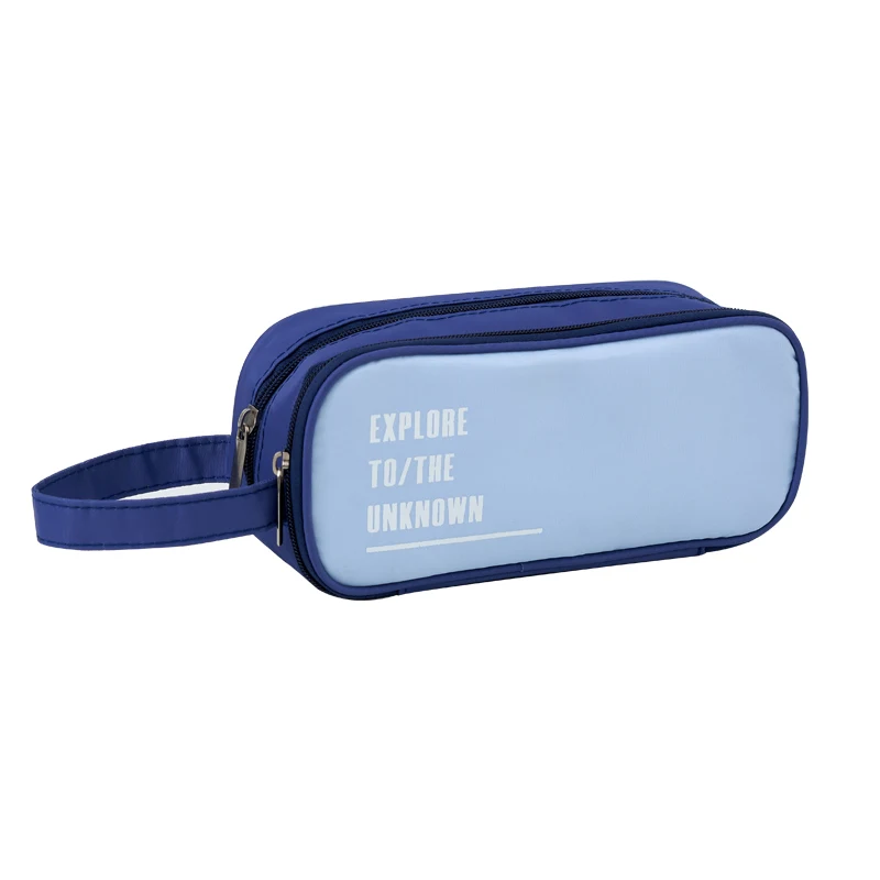 New Arrivals portable large-capacity pencil case Double-layer zipper student stationery storage bag multi-functional pencil bag