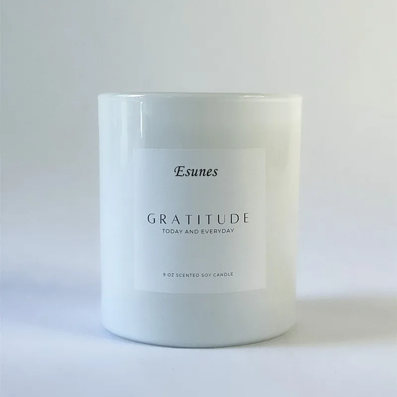 200g 10oz inner White Pearl Glossy White Glass Candle Jar with Lid Box