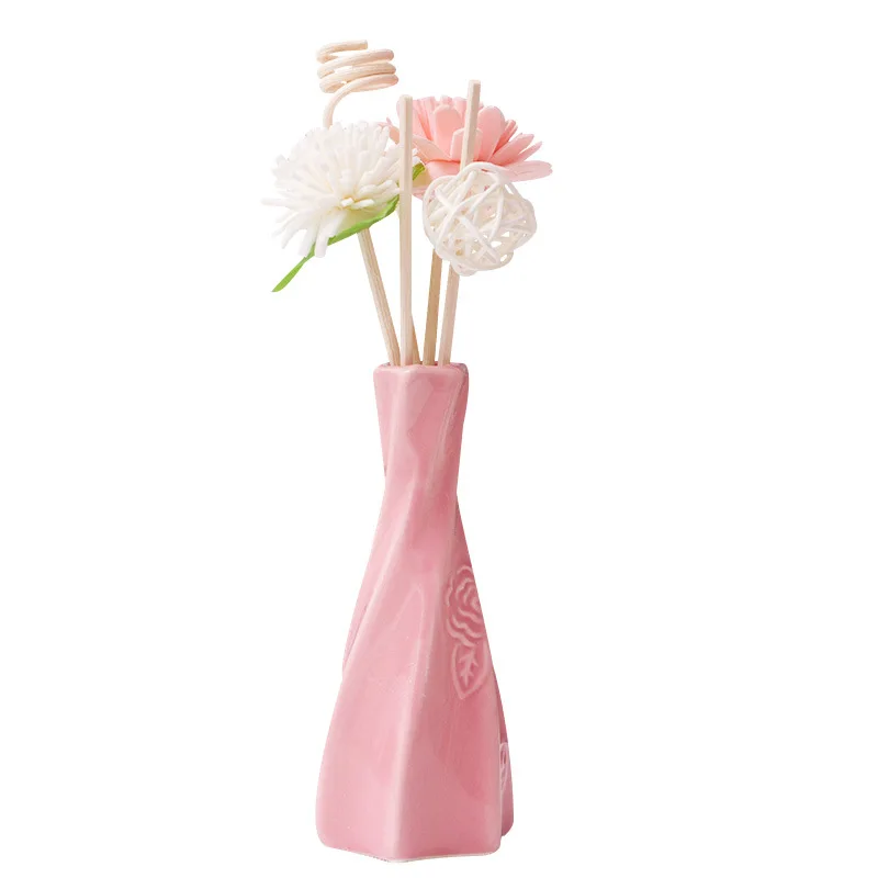 New manufacturers direct ceramic flameless Fragrance Gift essential oil dried flower rattan fragrance freshener deodorization