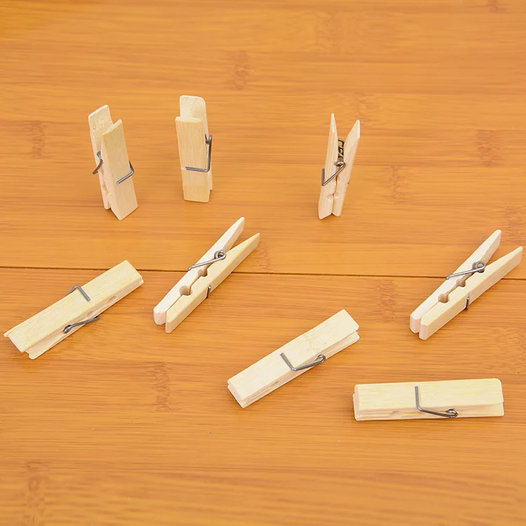 Natural Bamboo Clothespins Multifunction Wooden Clothes Pegs for Office & Household Decorative & Functional Design Factory Price