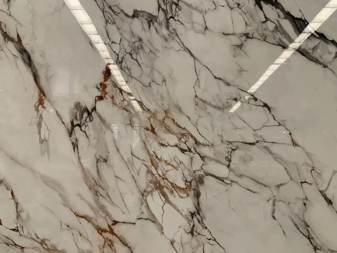Sintered Stone Slab Calacatta Gold Veins Large Size High Quality Porcelain Slabs for Wall Floor