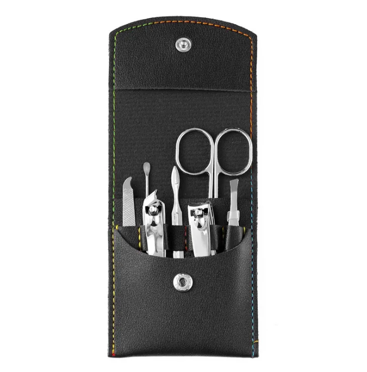Cheaper Portable 7pcs Finger Nails Manicure Set Personal Care Grooming Tools Kits for Gifts