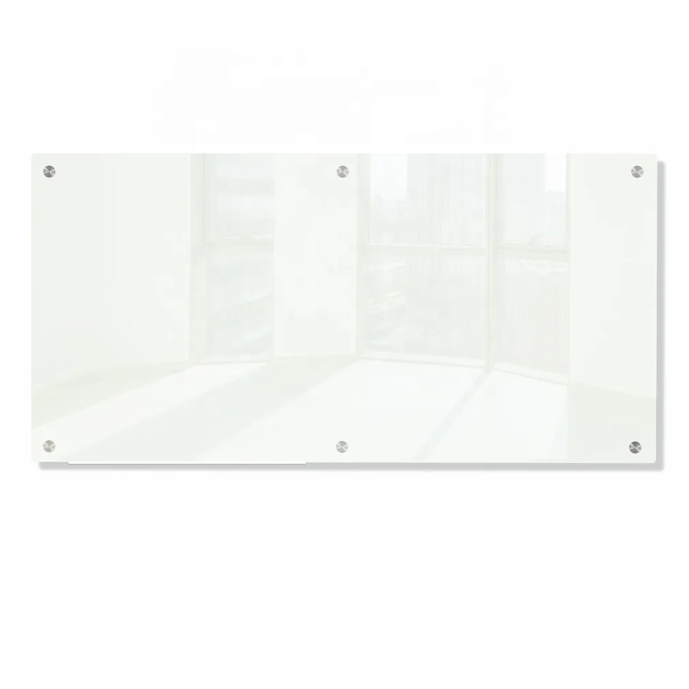 Tempered Glass Magnetic Dry Erase Wall Mounted Presentation Board For Meeting Office