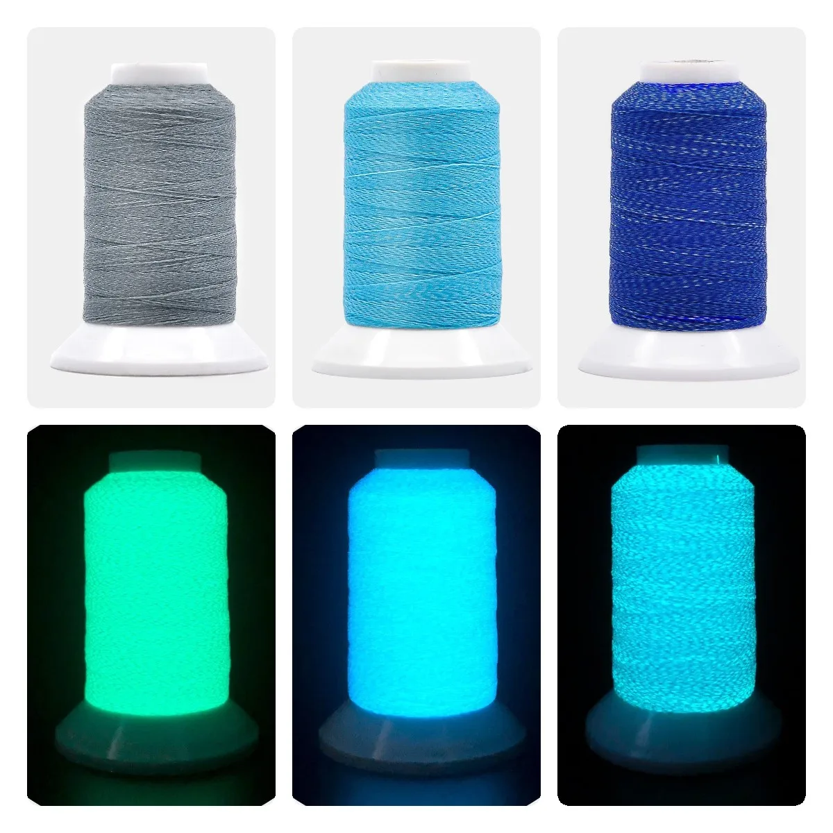 Factory wholesale Glow in the dark embroidery thread Super bright luminous thread glow in the dark sewing thread