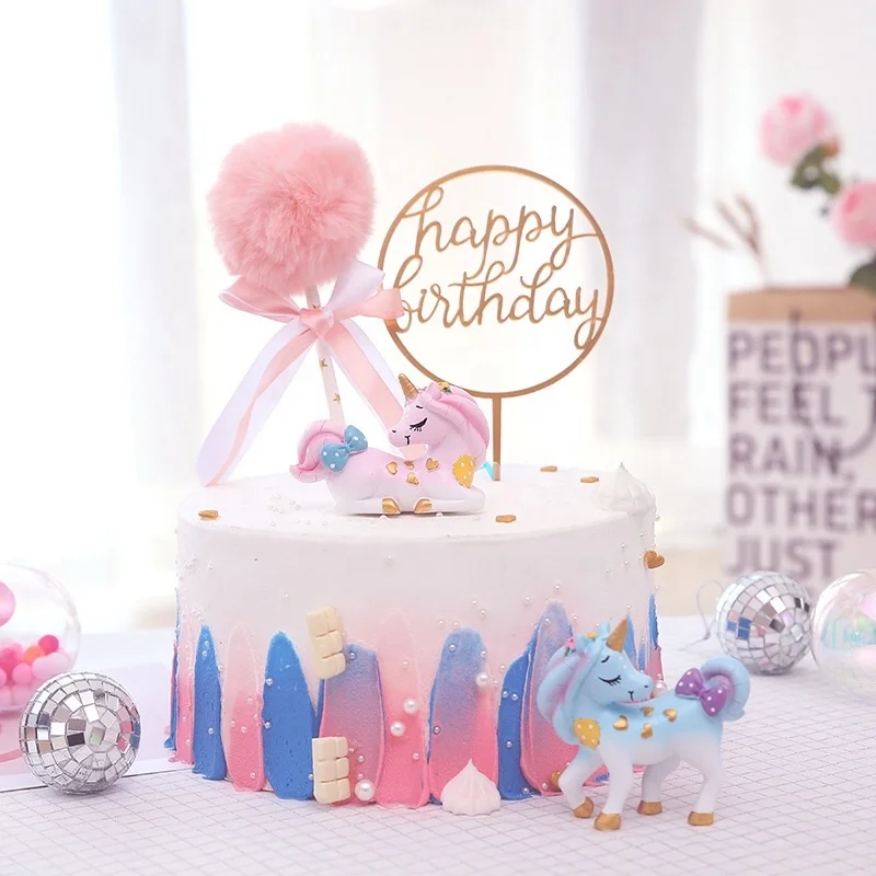 2020 wnicorn Cake Topper Resin Pic For Birthday Party Decoration Unicorn The Little Pony