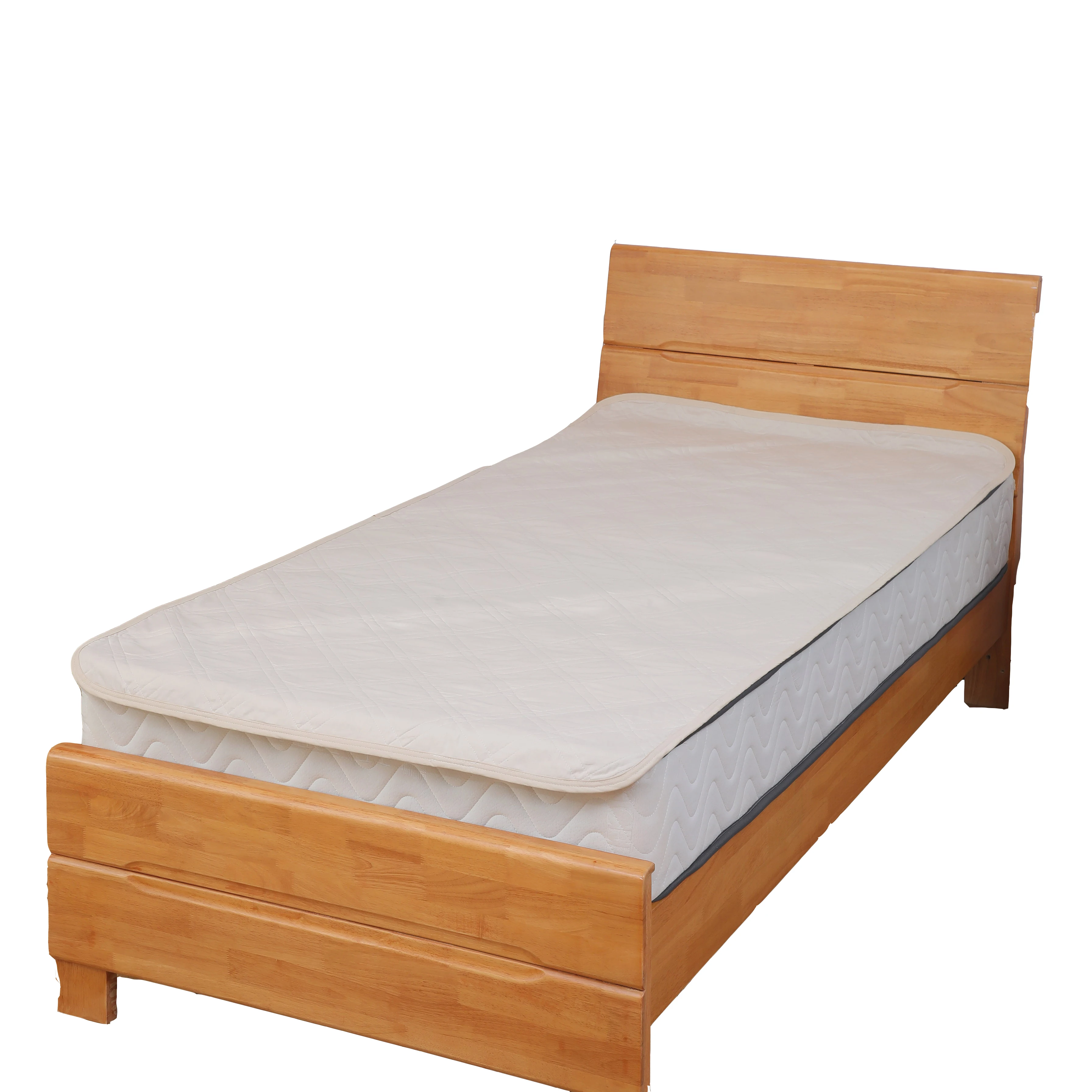 Wholesale Elastic Style Bed Mattress Protector Plain All-Natural Material Cotton Linen Quilted Ramie