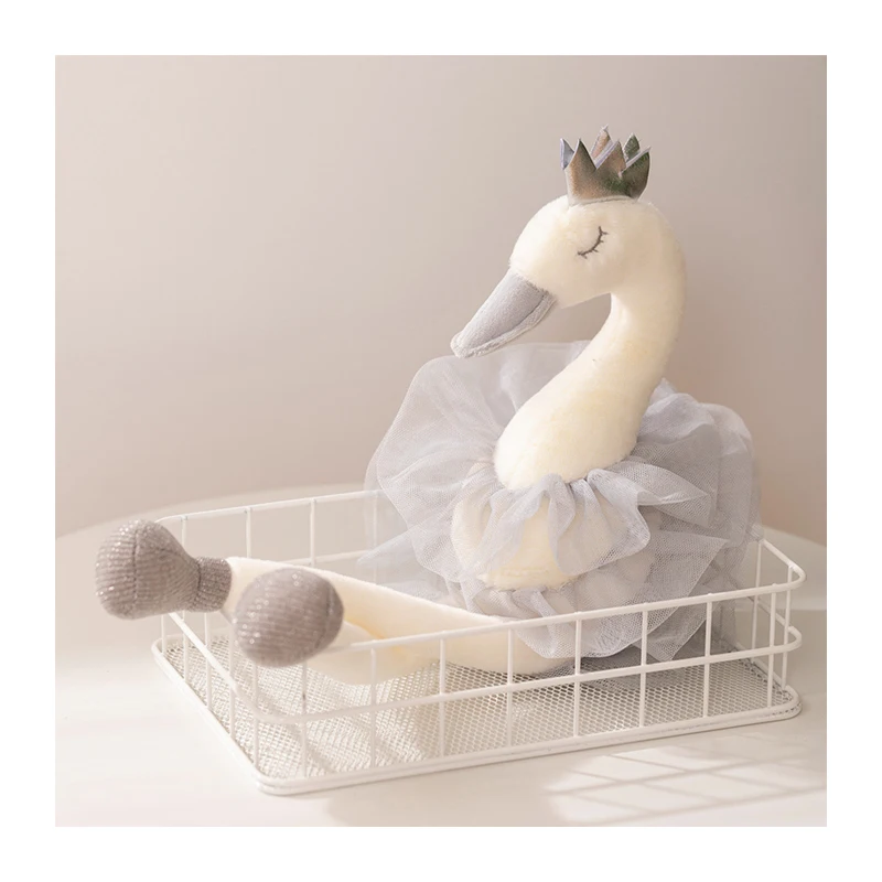 Custom Wholesale Cute Ballerina Swan Stuffed Plush Toys for Children Dance Ballet Swan Plushie Doll Bird Animal Peluche