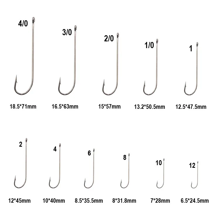 
HS9353 Long Shank Fish hooks High Carbon Steel CARLISLE Barbed Fishing Hooks 