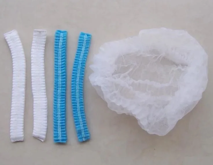 Disposable PP Non woven strip clip cap bouffant head cover Hair Net hat Round mob cap