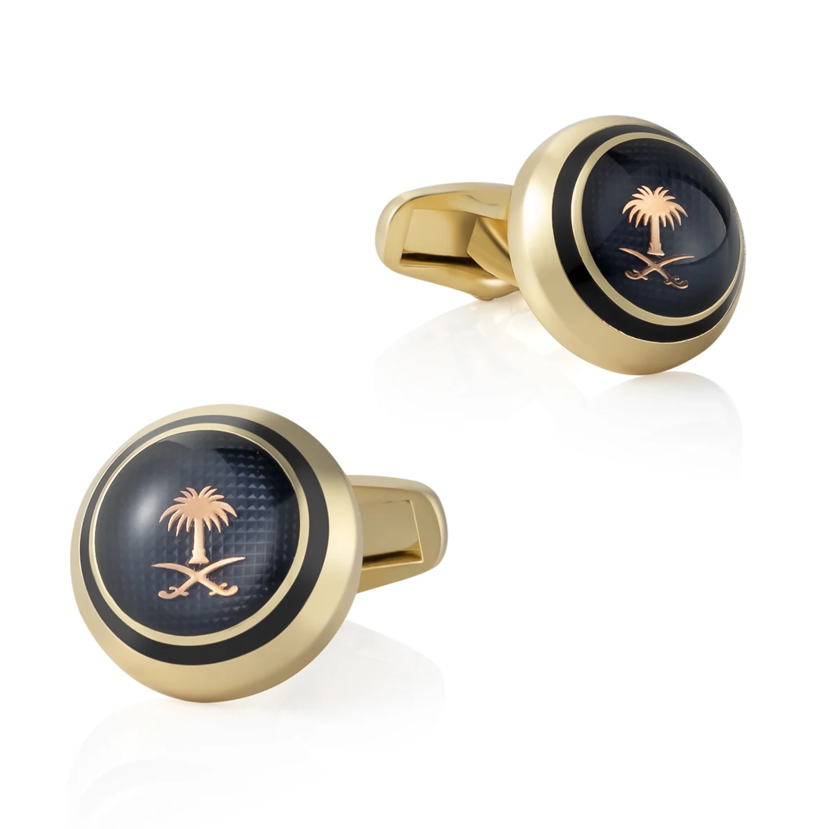  Yiwu Factory hot sale cheap designer round gold color shirt cuff links for