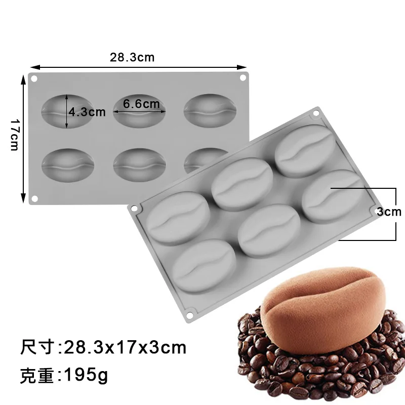 Coffee Bean Mousse Cake Mold Silicone Pastry Molds for Baking French Dessert Cake Decorating Tools