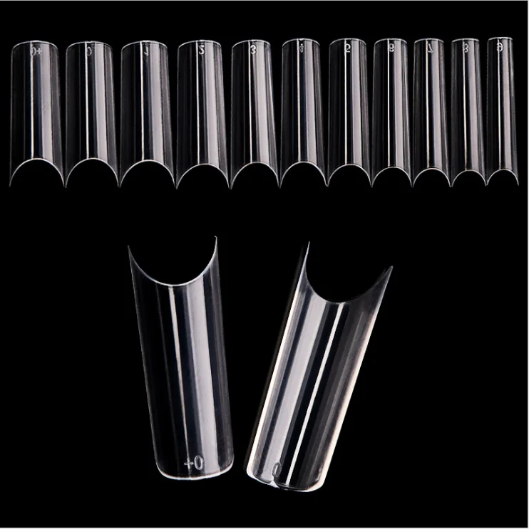 
2021 popular selling press on long square artificial 550 pieces ABS French nail tips false 