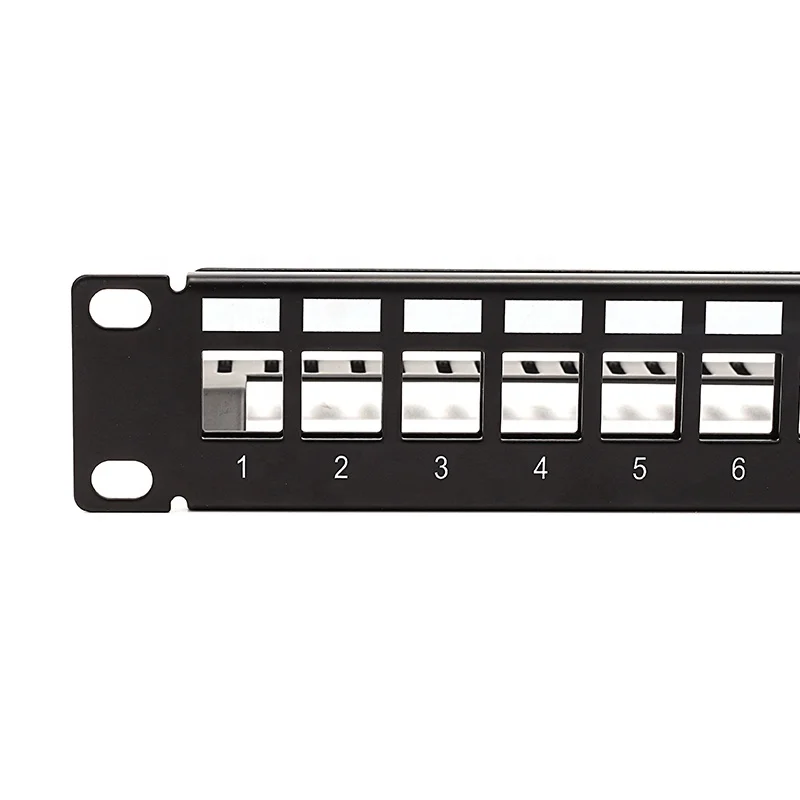 24 порта разгруженная патч-панель для UTP Cat5e Cat6 Keystone Jacks 1U
