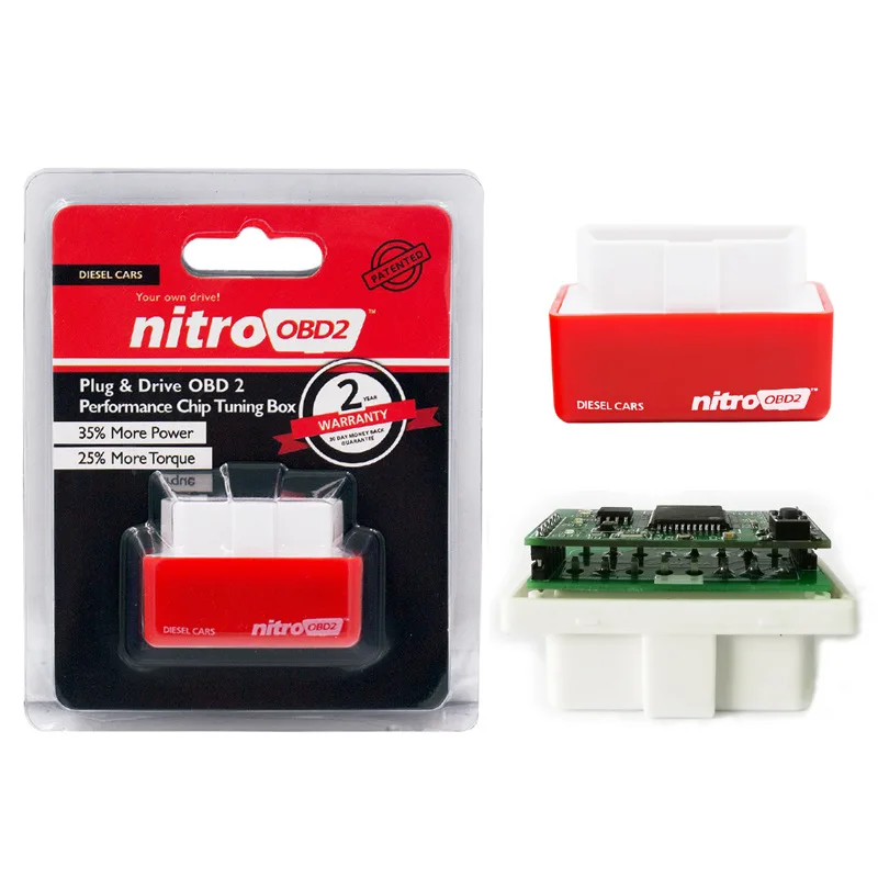 Сверхэкономичный четырехцветный чип-тюнинг-бокс ECOOBD2 NitroOBD2 ECO OBD2 Nitro для дизельных и бензиновых автомобилей
