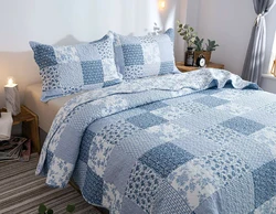 3PC Home Quilt Set Queen Size Lightweight Microfiber Coverlet Modern Style  Pattern Bedspread Set