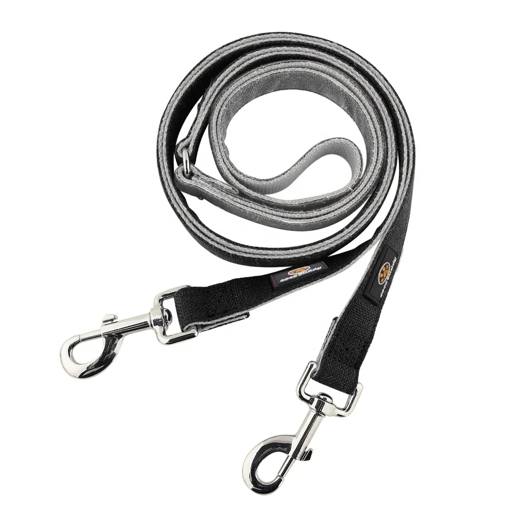 Pet Hemp Leash Natural Hemp Dog Leash Leading Two Dogs