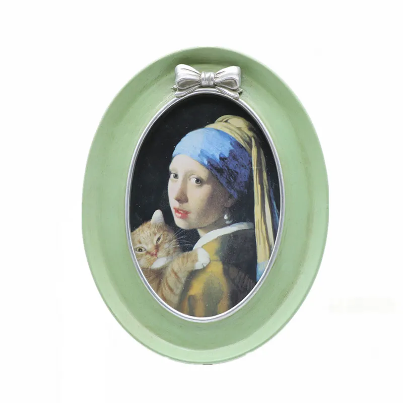 Modern Custom Size Oval Dark Red Photo Frame for Home Decor Picture Frame Resin Photo Picture Frame