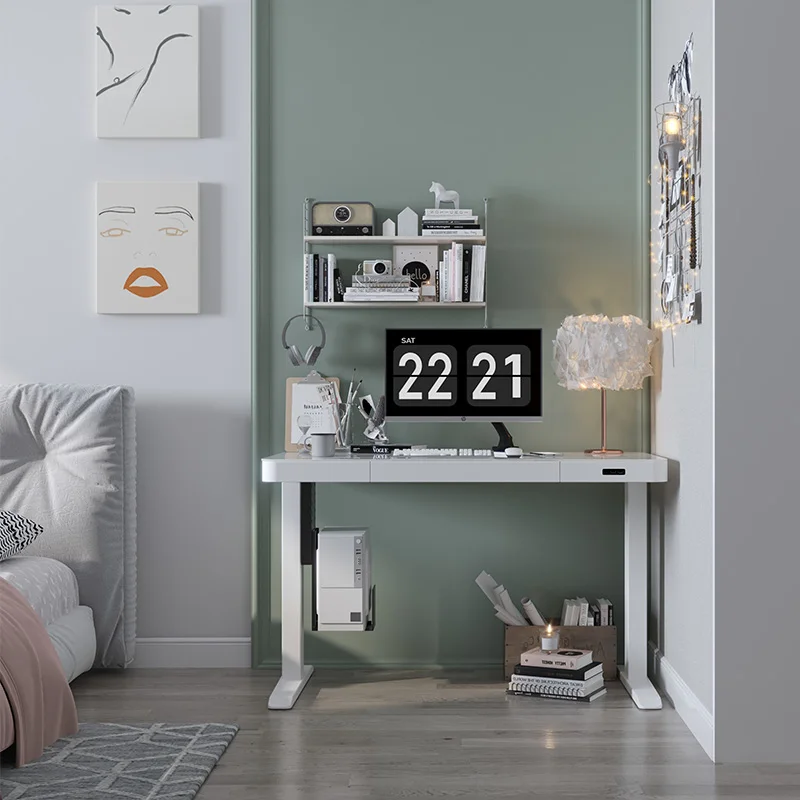 Home Office Dual Motor Lifting Electric Wireless Charging Height Adjustable Standing Desk