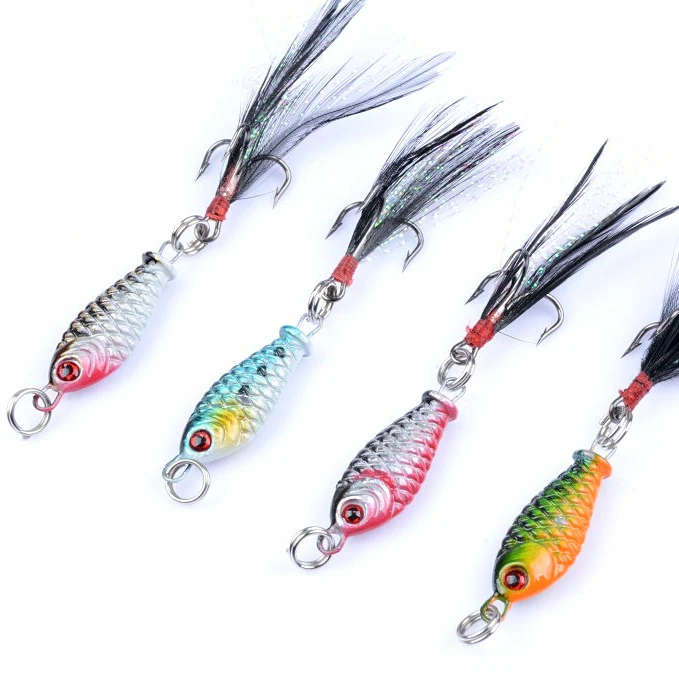 CWLJL01-A Wholesale Casting Fishing Metal Fish Bait Jig Lure Slow Jigging Fishing Lure With Treble Hooks