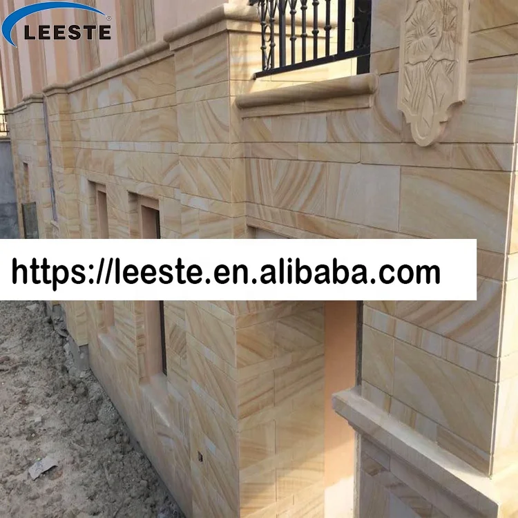 Natural Sandstone Slabs Paving Stone Yellow Sandstone Rock For Villa Wall Tile