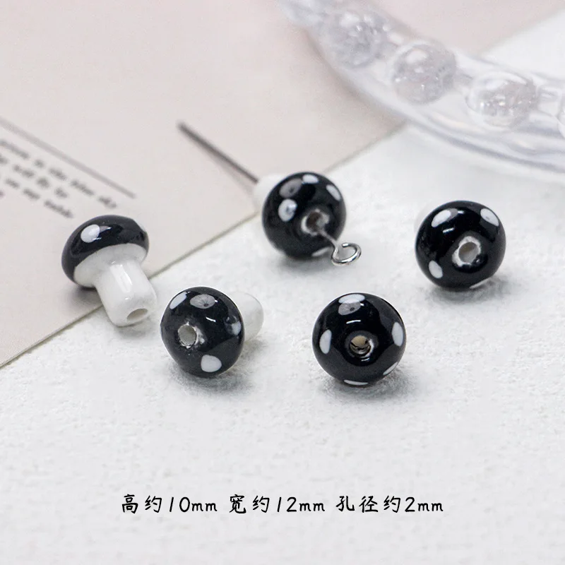 Wholesale Black Series Ceramic Porcelain Round Beads Milk White Square Spacer Beads for Diy Necklace Bracelets Jewelry Making