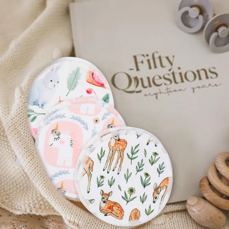 New arrival reusable 6 piece set nursing breast pads Washable bamboo breast pads with Laundry Bag