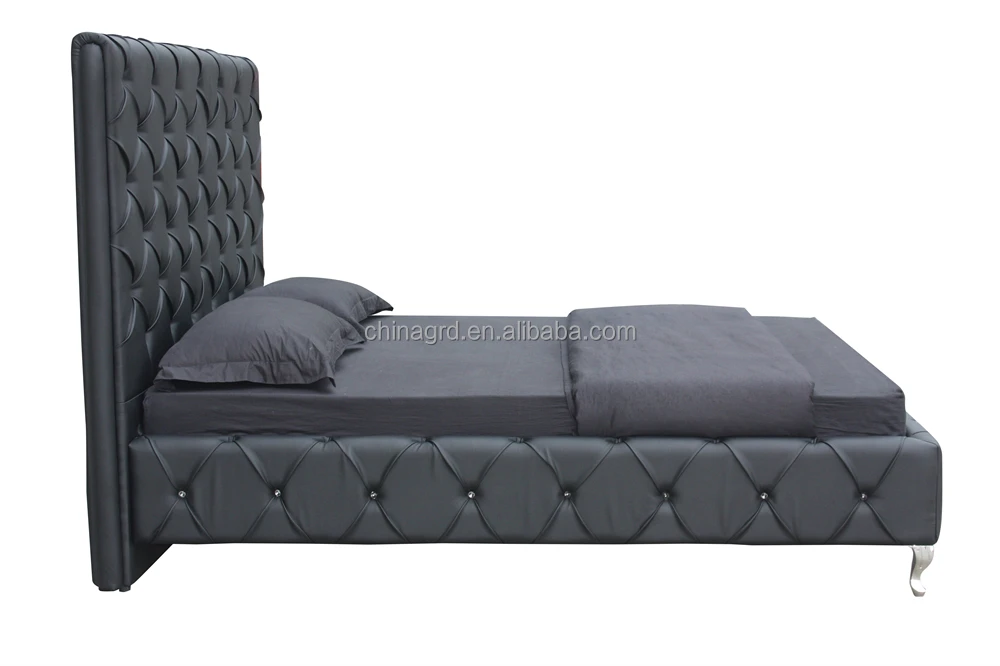 Кровать принцессы с высокой посадкой и кристаллами в