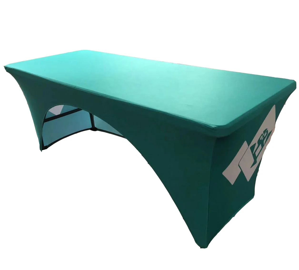 Custom Logo Fabric  Stretch Table Cloth Elastic Spandex Table Cloth For Event Display Advertising