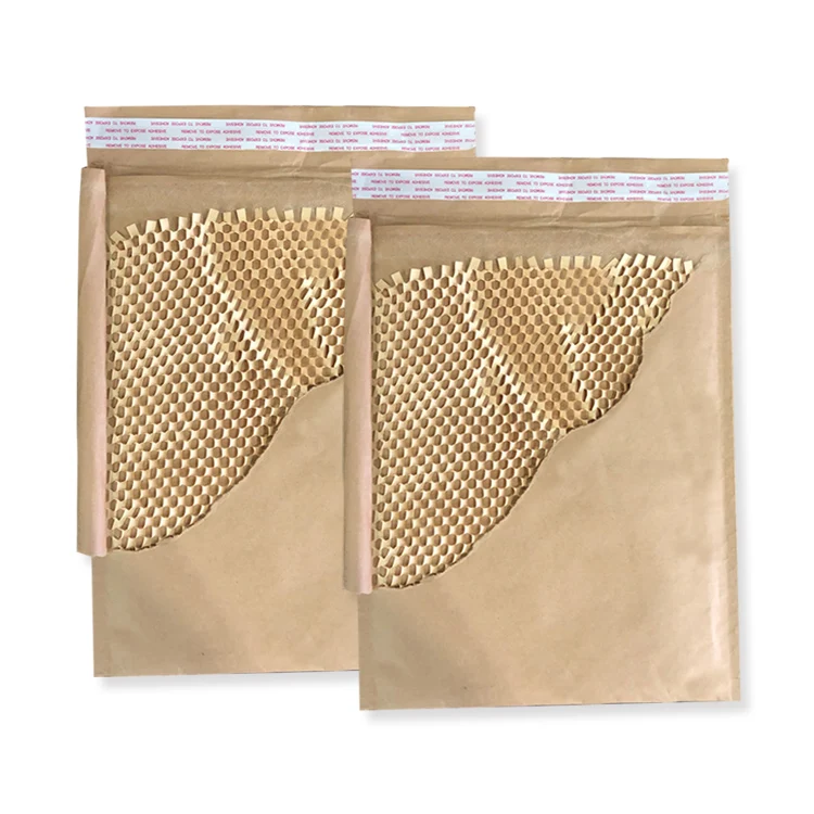 Custom brown honeycomb paper envelope bags biodegradable honeycomb cushion padded mailers