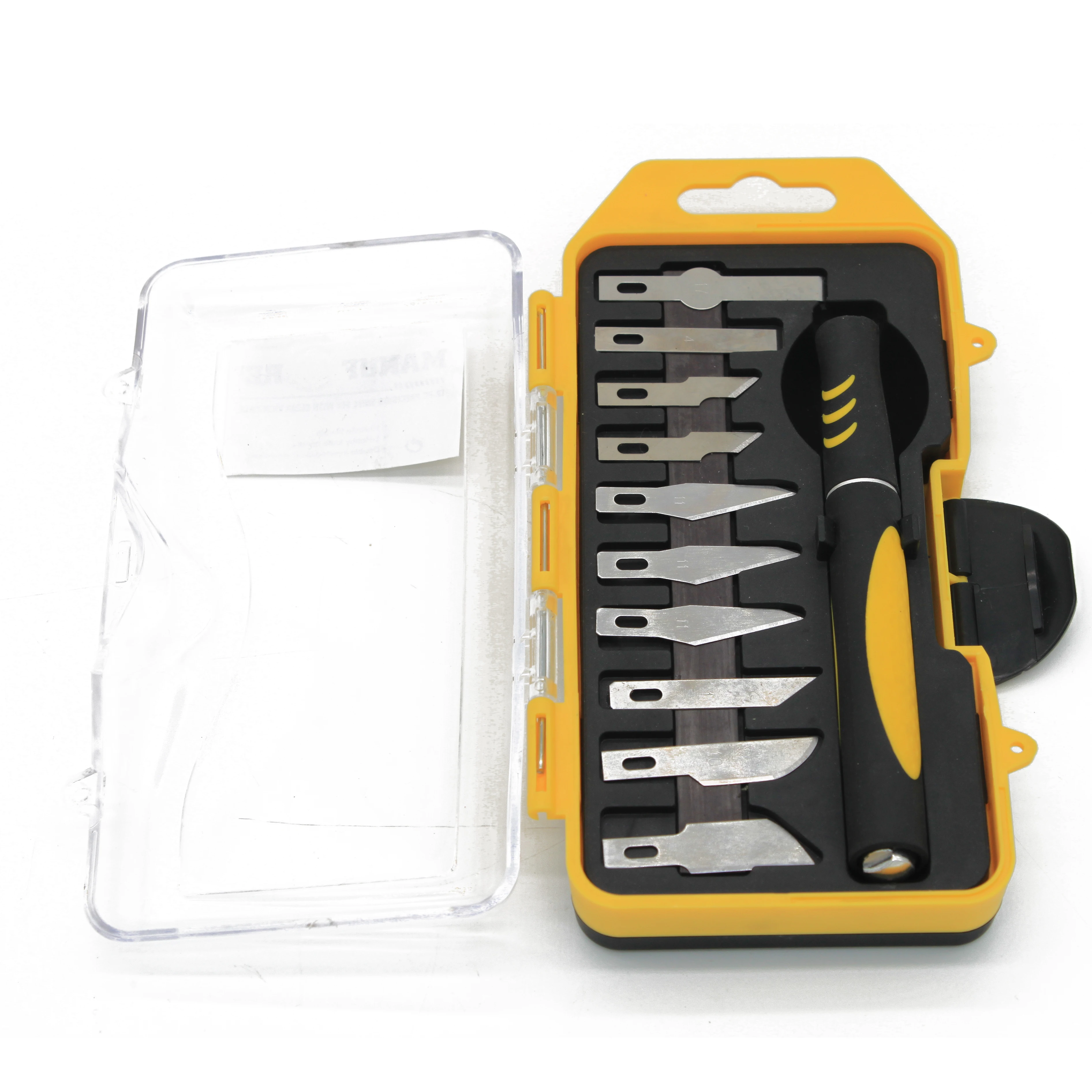 New 12pcs Nice Quality Easy To Carry Hand Carving Knife Tools Set for Wood paper craft work patchwork scrap work