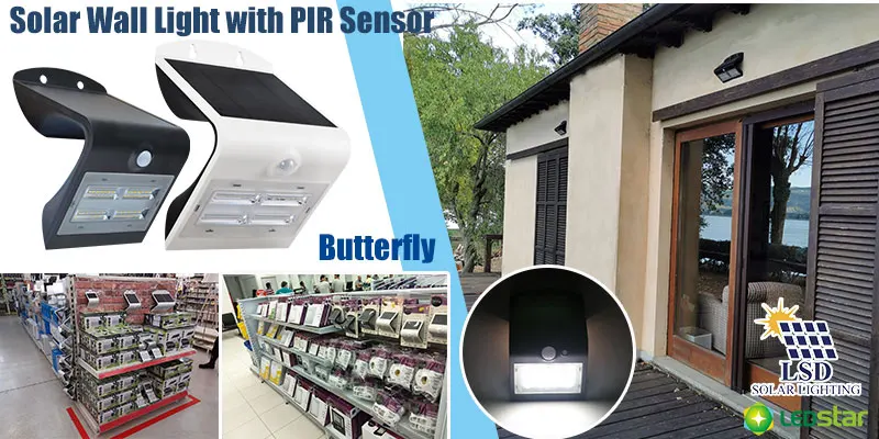 Global patent durable IP65 waterproof with sensor led solar energy garden wall light lamp outdoor