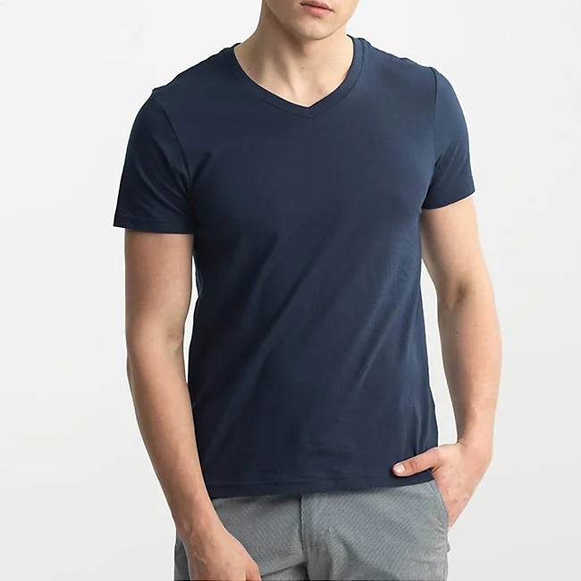 Maxgarment High Quality 2020 Summer 60 Cotton 40 Polyester T Shirts Casual Men V Neck Custom Bulk T Shirts