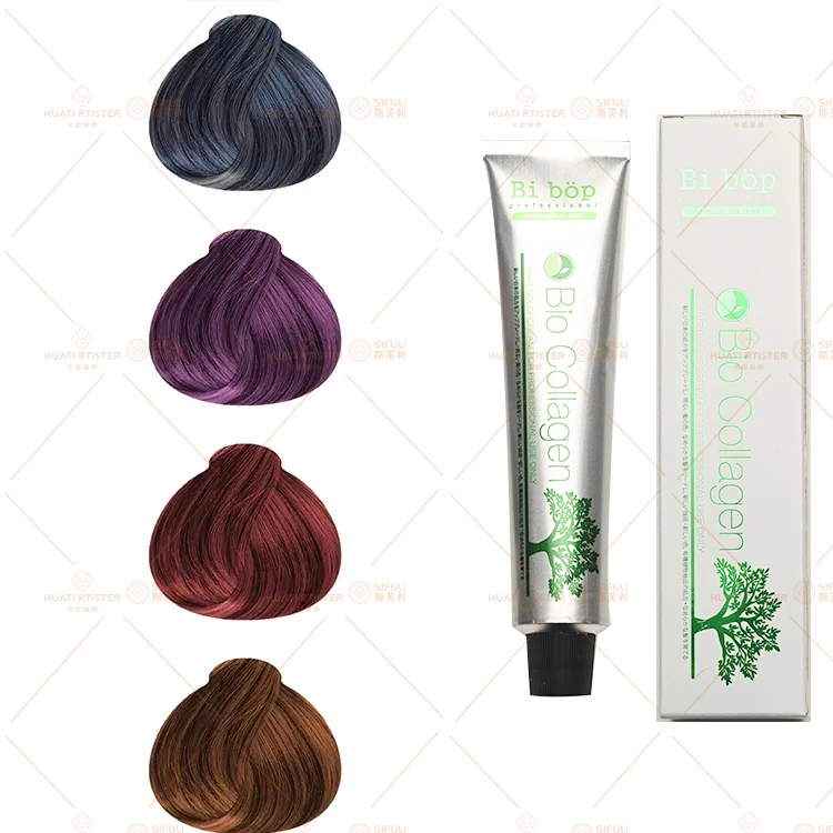 Huati Sifuli bibop 100ml Permanent  Black Cover Gray Color no Ammonium Permanent Hair Dyes cream for professional salon