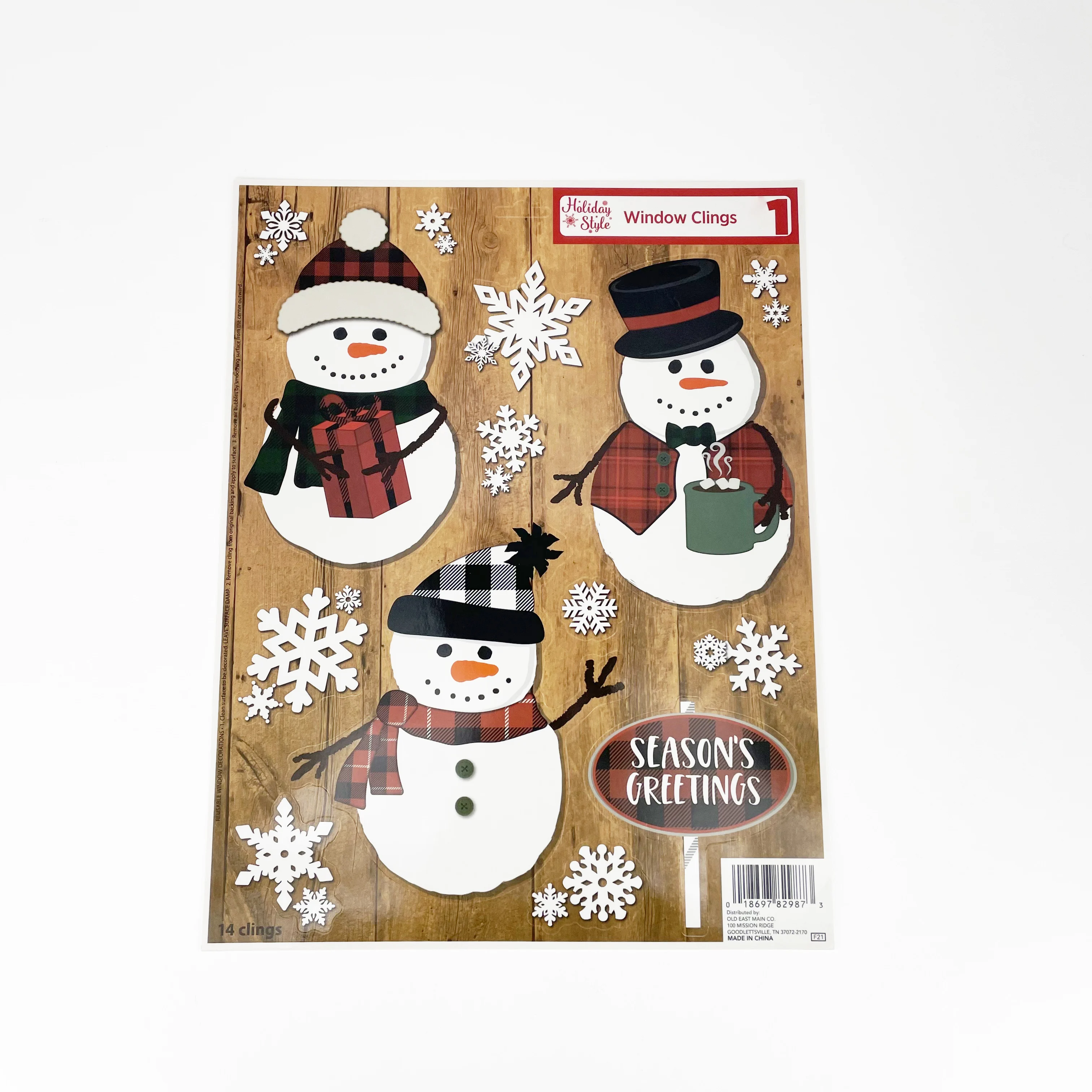 Custom Size Patterns Window Cling Snowflake Decorations PVC Snowmen Window Stickers