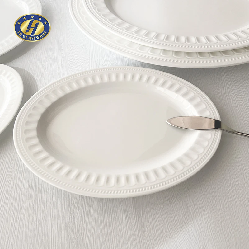 Wholesale White Catering Dish Buffet Plate Custom Ceramic Party Appetizer Plates Porcelain Dinner Plate For Restaurants Hotel