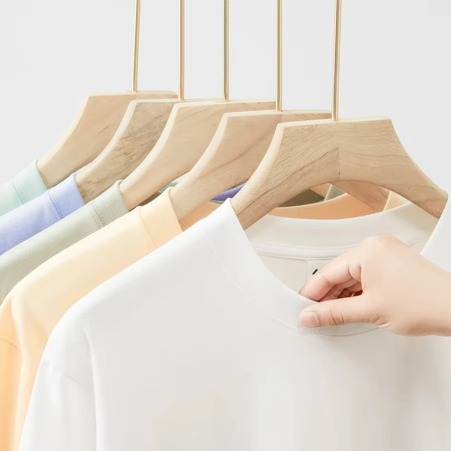 High Quality 100% Cotton Oversized Heavy T-Shirt Men Custom Printed Plain T-Shirts Short Sleeves Solid Pattern Knitted Fabric