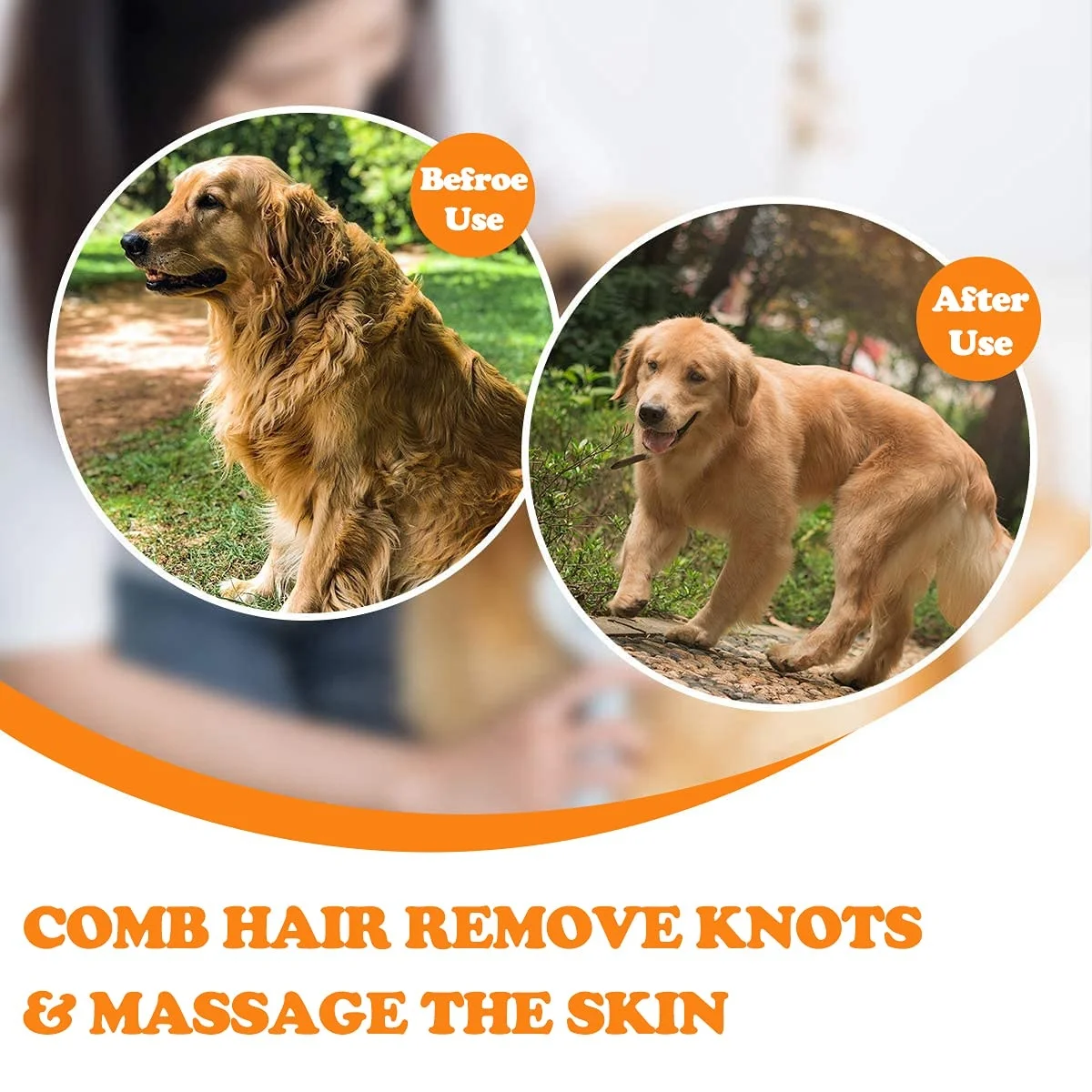 KingHon Bamboo Handle Two Sided Bamboo Wood Cat Dog Pet Massage Hair Grooming Brush Pet Cleaning