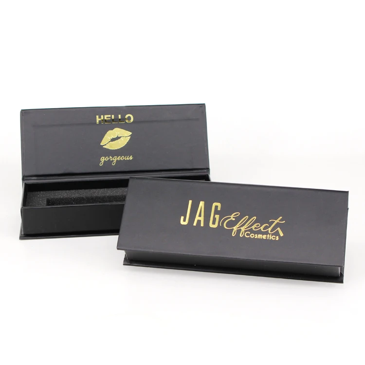 Yilucai custom logo printed black cardboard cosmetic box false nails packaging box false nails packing box