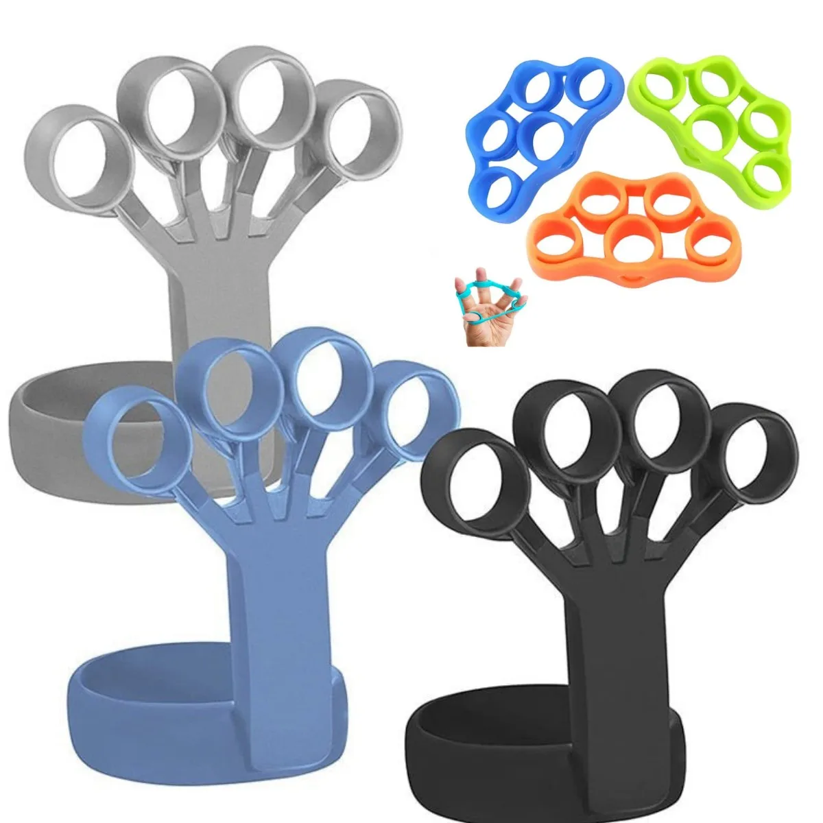 Wholesale 6.6lb 8.8lb 11lb Hand Grip Finger Stretcher Resistance Bands Silicone Hand Finger Strength Trainer